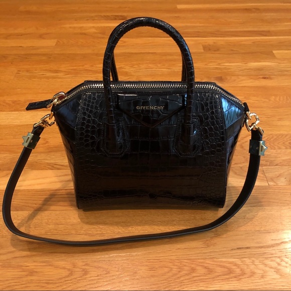 Givenchy Antigona Small Croc-Embossed Satchel Bag - Picture 3 of 11
